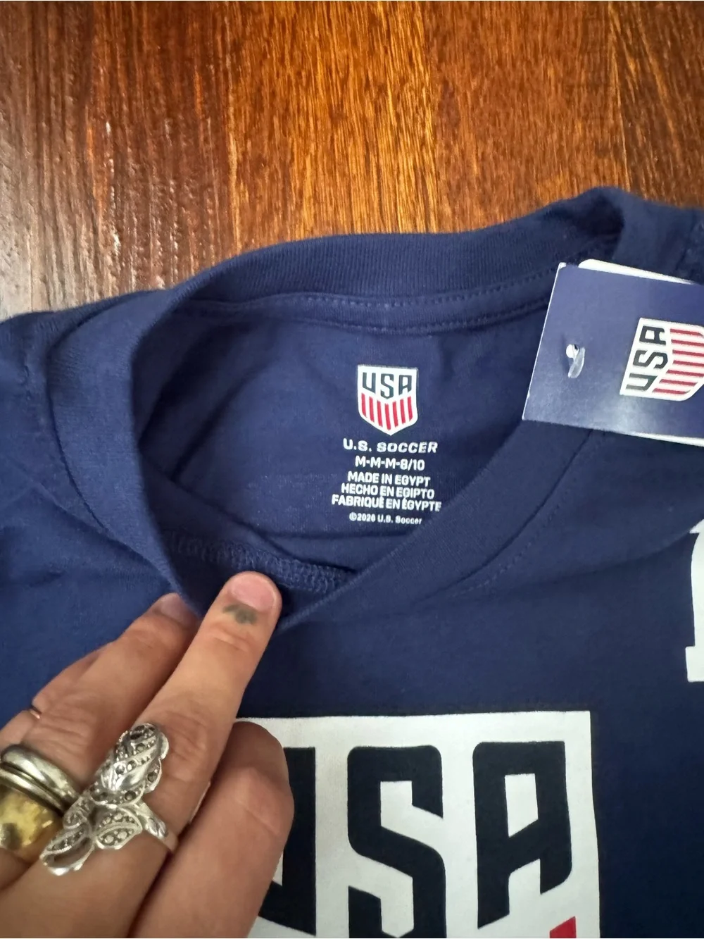 Team USA Graphic Navy Kids Tee with Number 10 SIZE M 100% cotton